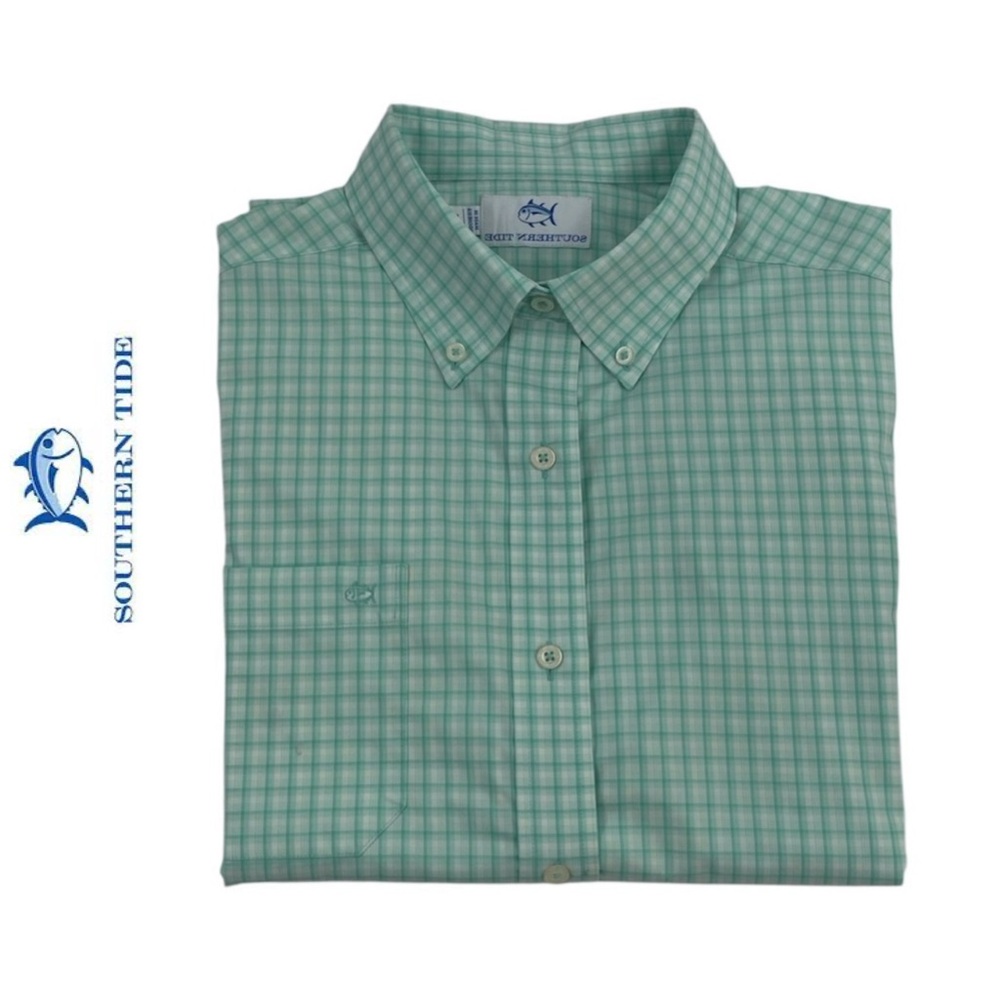 Southern Tide River Point Check Intercos Long Sleeve Sport Shirt
